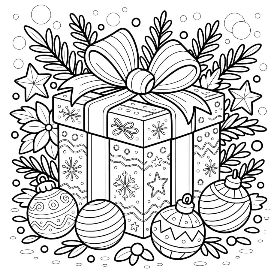 Christmas Present Coloring Page