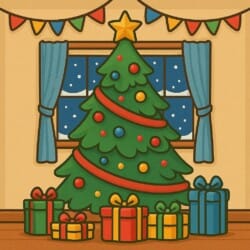 Christmas Tree Coloring Paper - Origin image