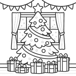 Christmas Tree Coloring Paper - Printable Coloring page