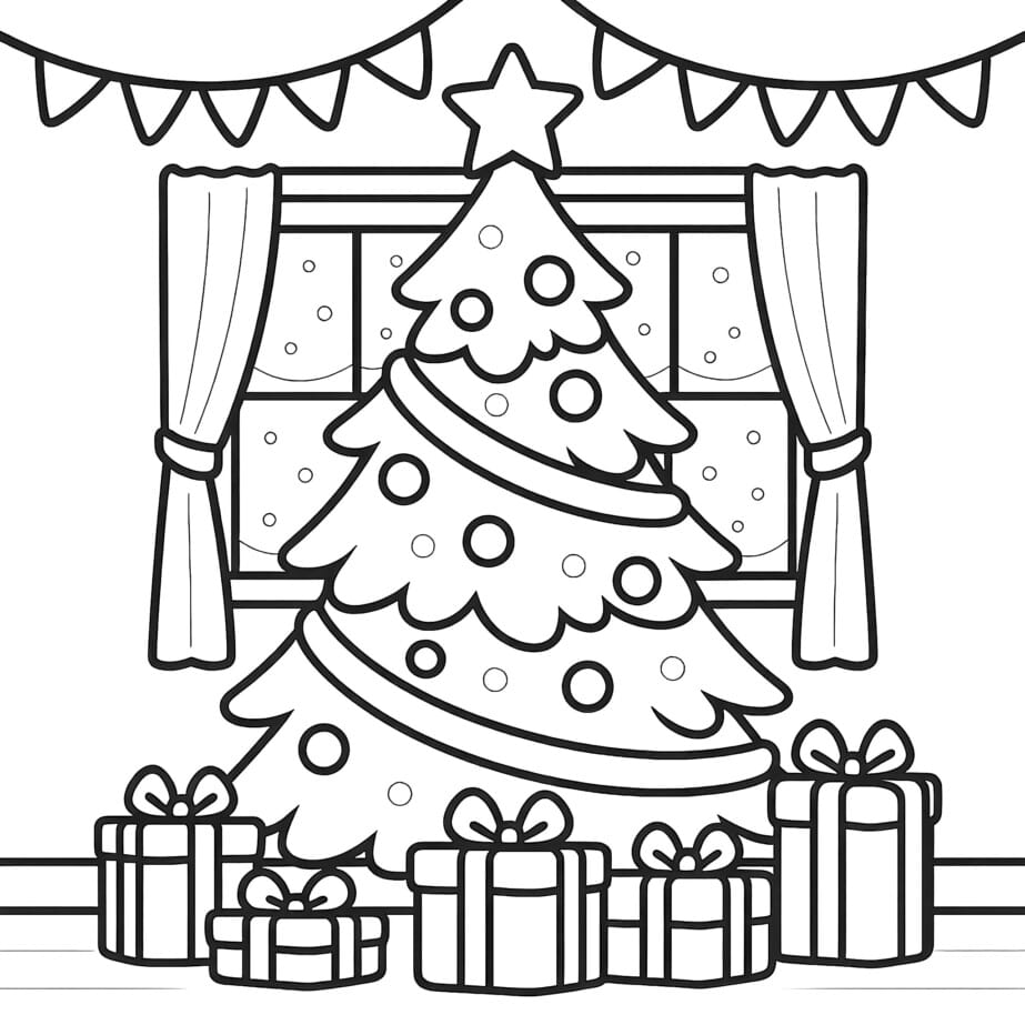 Christmas Tree Coloring Paper