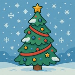 Christmas Tree Coloring Printable - Origin image