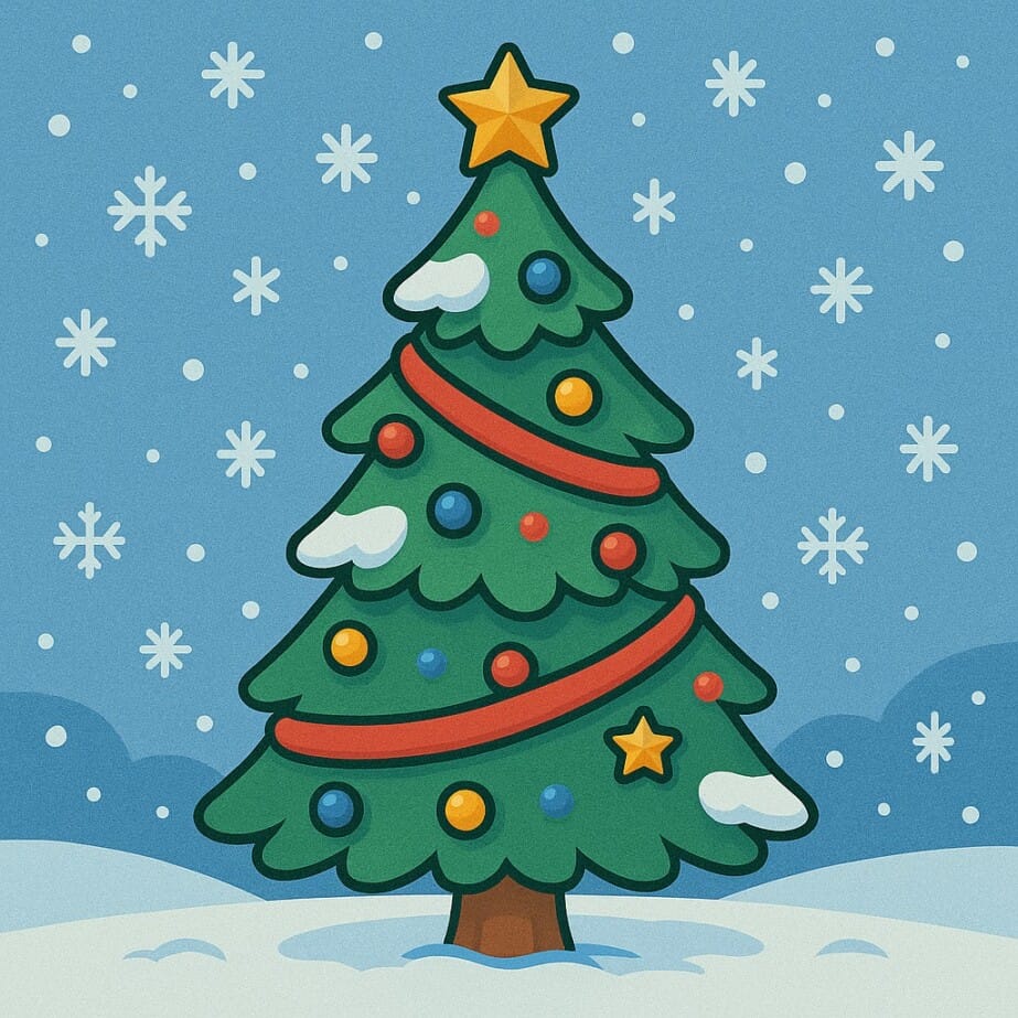 Christmas Tree Coloring Printable 2