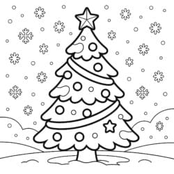 Christmas Tree Coloring Printable - Printable Coloring page