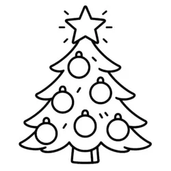 Christmas Tree Coloring Tree - Printable Coloring page