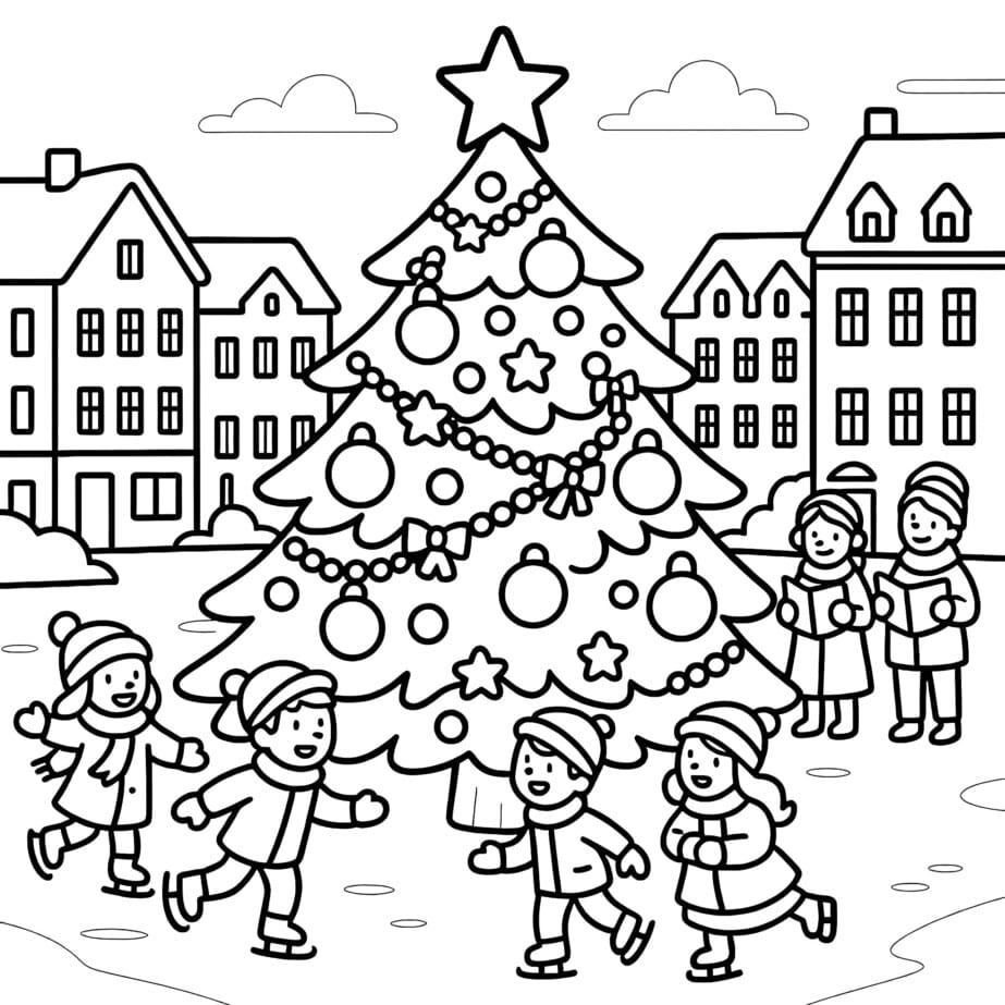 Christmas Tree Colouring