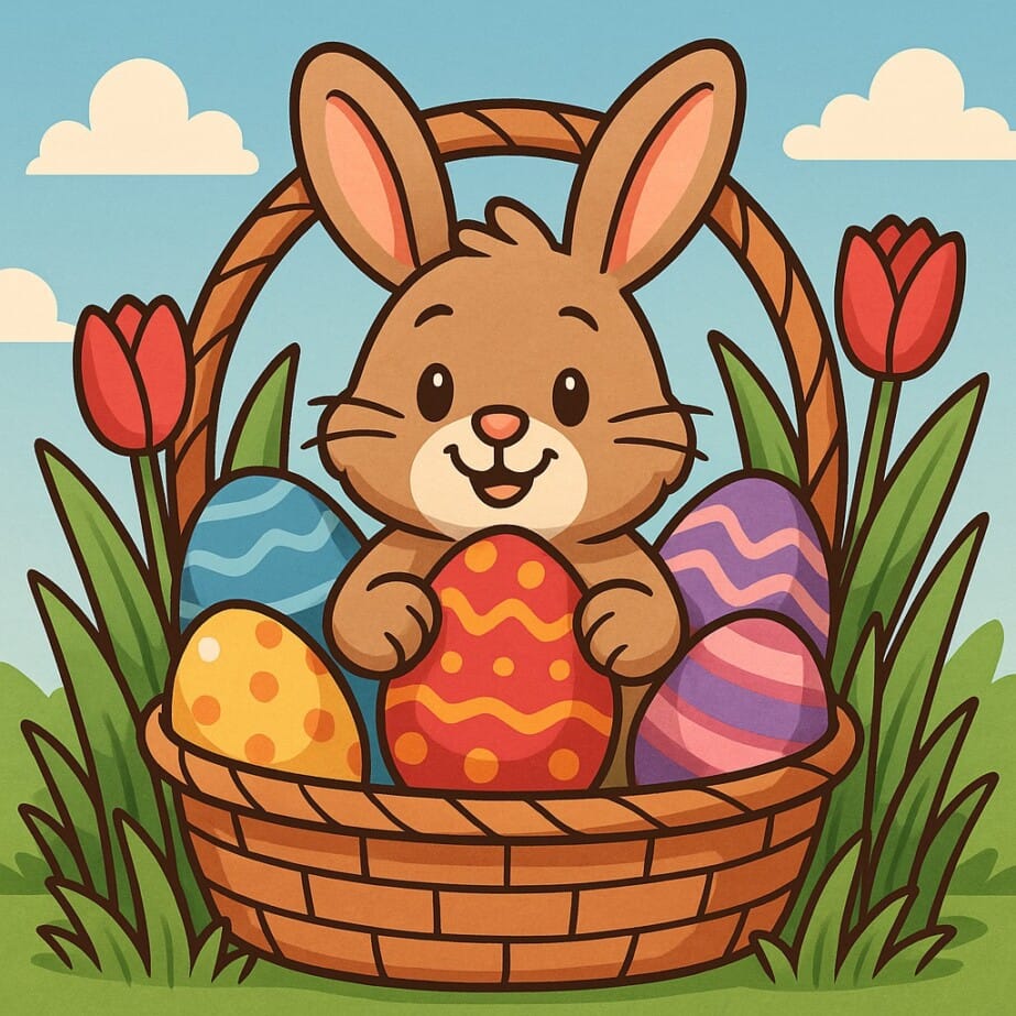 Easter Rabbit To Color 2