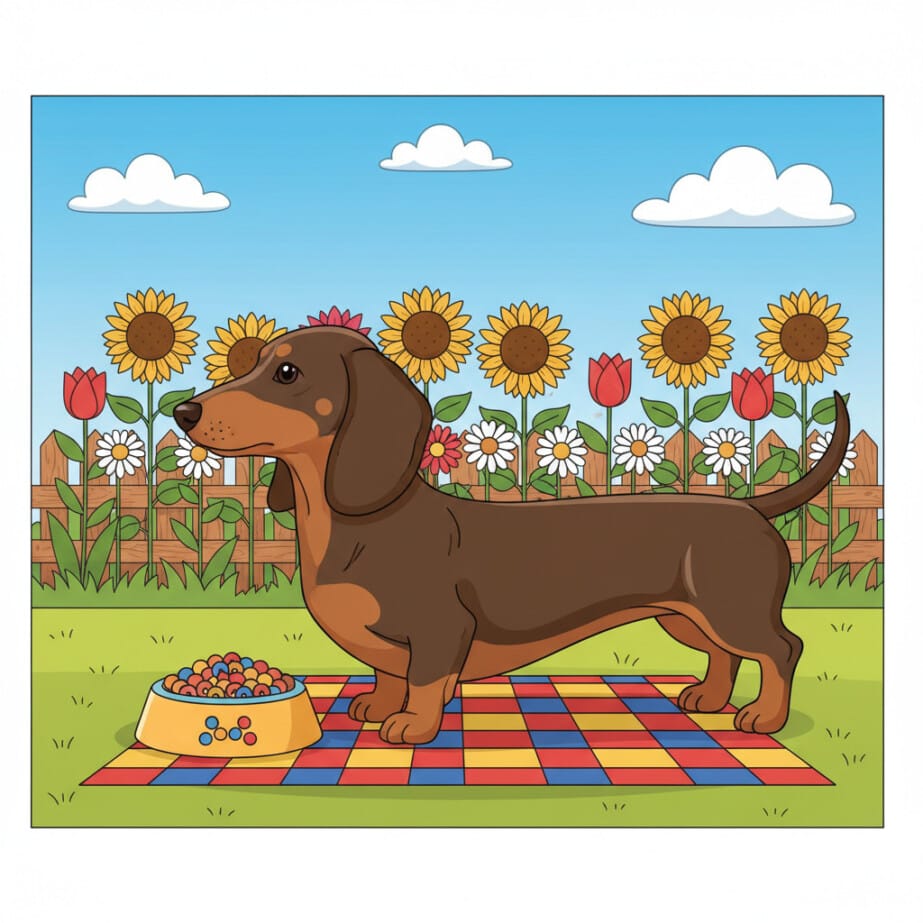 Sausage Dog Colouring Page 2