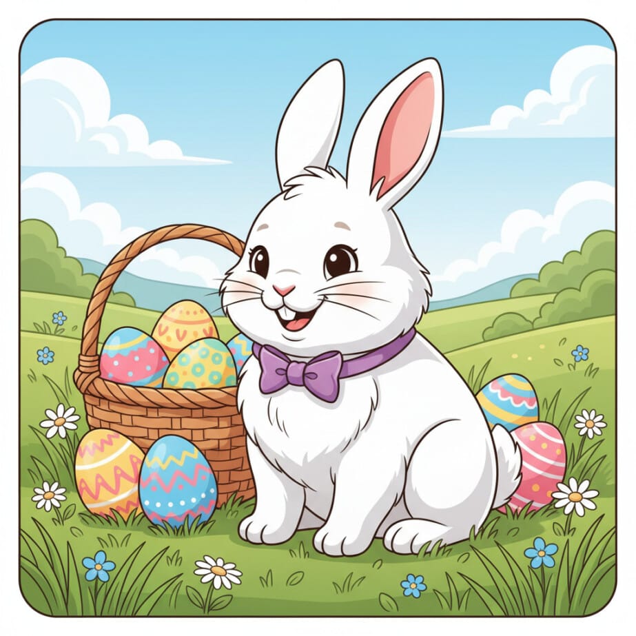 Colouring In Easter Bunny 2