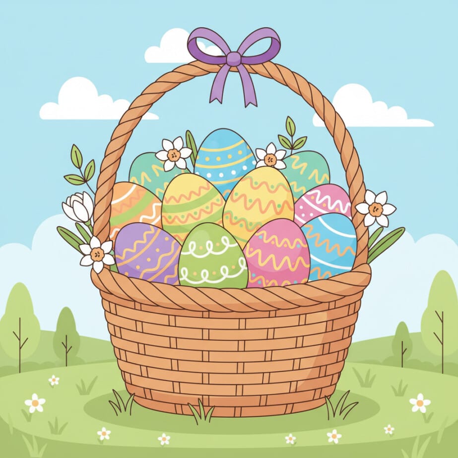 Easter Basket Coloring Sheet 2
