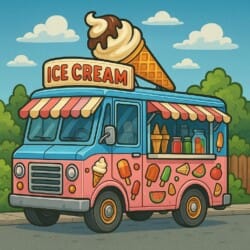Ice Cream Truck Coloring Page - Origin image