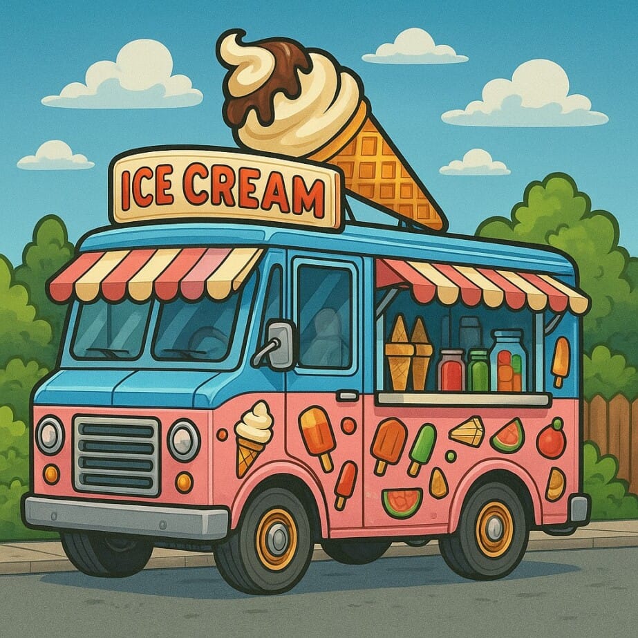 Ice Cream Truck Coloring Page 2