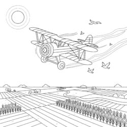 Aeroplane Coloring - Printable Coloring page