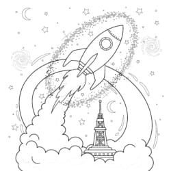 Coloring Page Of A Rocket Ship - Printable Coloring page