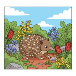 Echidna In Bushes Coloring Page - Origin image