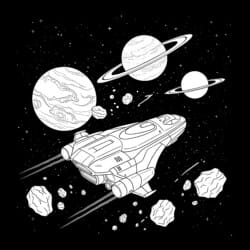 Space Ship Coloring Page - Printable Coloring page