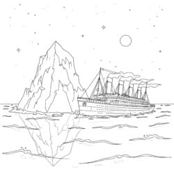 Titanic Picture To Color - Printable Coloring page