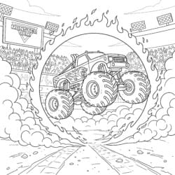 Colouring Page Monster Truck - Printable Coloring page