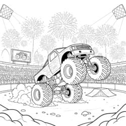 Colouring Monster Truck - Printable Coloring page