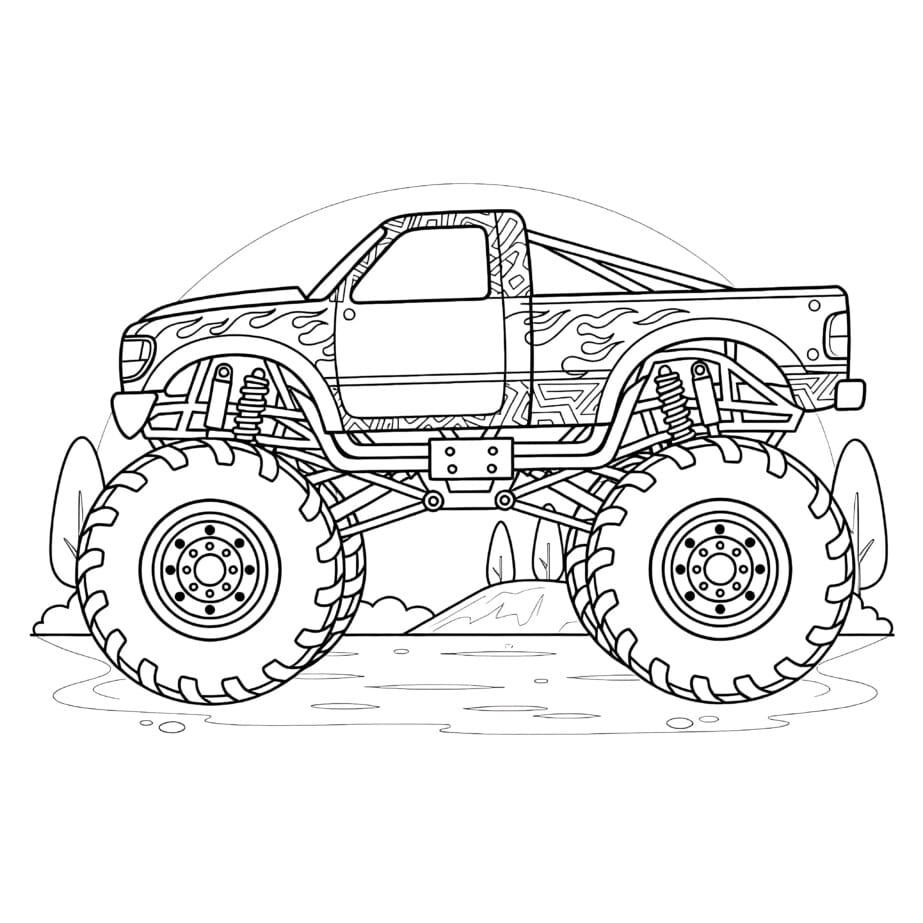 Monster Truck To Colour In