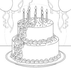 Cake Coloring Picture - Printable Coloring page