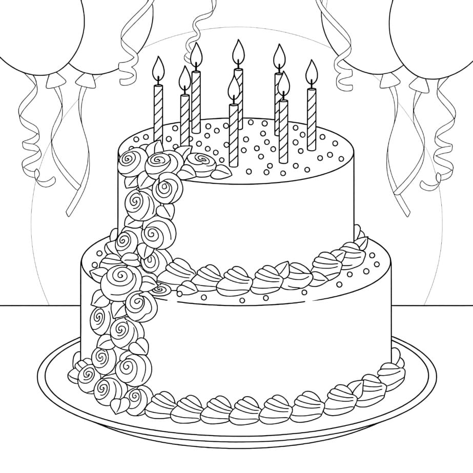 Cake Coloring Picture