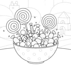 Candy Pictures To Color - Printable Coloring page