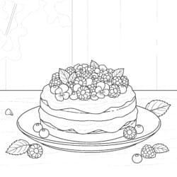 Coloring Picture Cake - Printable Coloring page