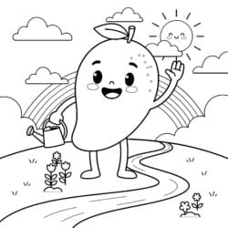 Cute Food To Color - Printable Coloring page