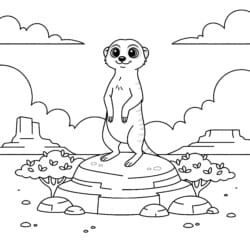 Meerkat On Lookout Rock Coloring Page - Printable Coloring page