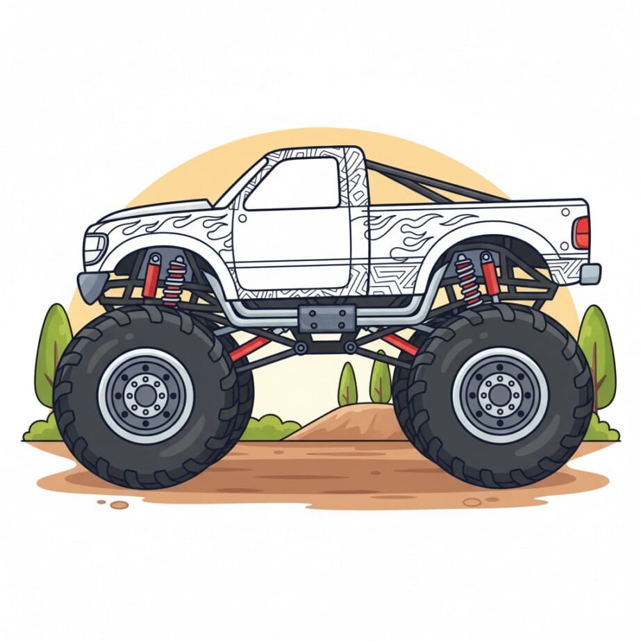 Monster Truck To Colour In 2