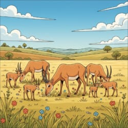 Saiga Antelope On степь Coloring Page - Origin image