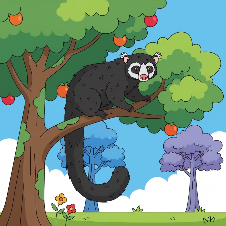 Binturong In Trees Coloring Page 2