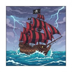 Coloring Page Pirate Ship - Origin image