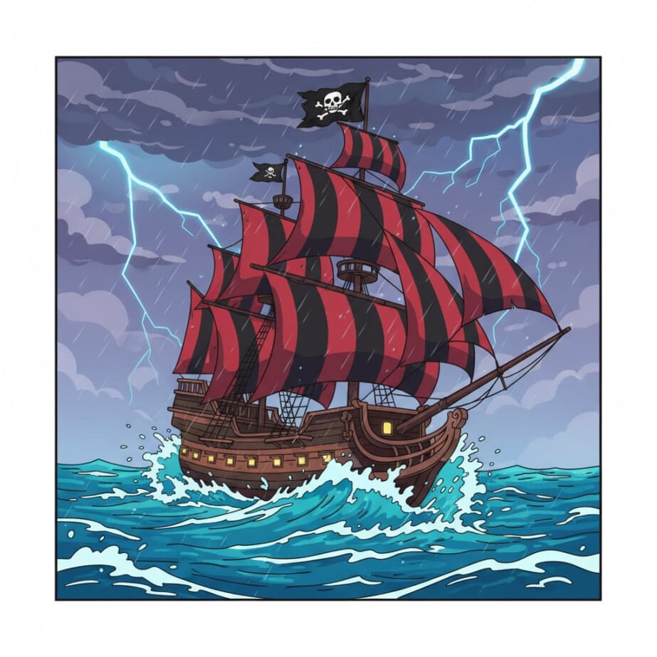 Coloring Page Pirate Ship 2