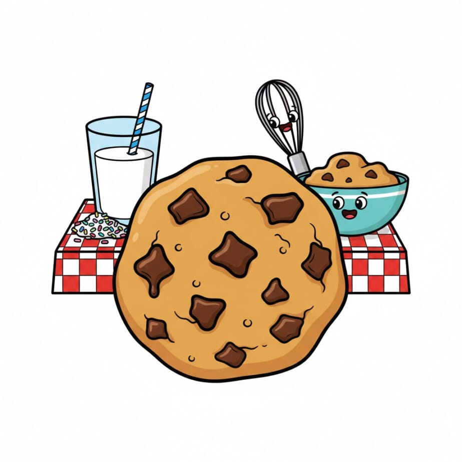 Chocolate Chip Cookie Coloring Page 2
