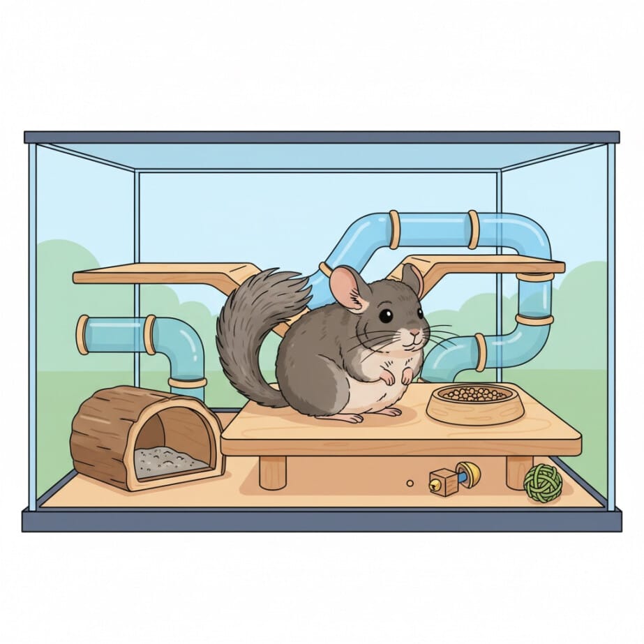 Chinchilla With Fluffy Tail Coloring Page 2