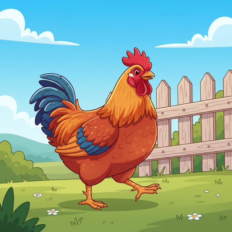 Chicken Coloring Picture 2