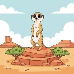 Meerkat On Lookout Rock Coloring Page - Origin image