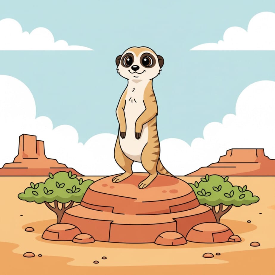 Meerkat On Lookout Rock Coloring Page 2