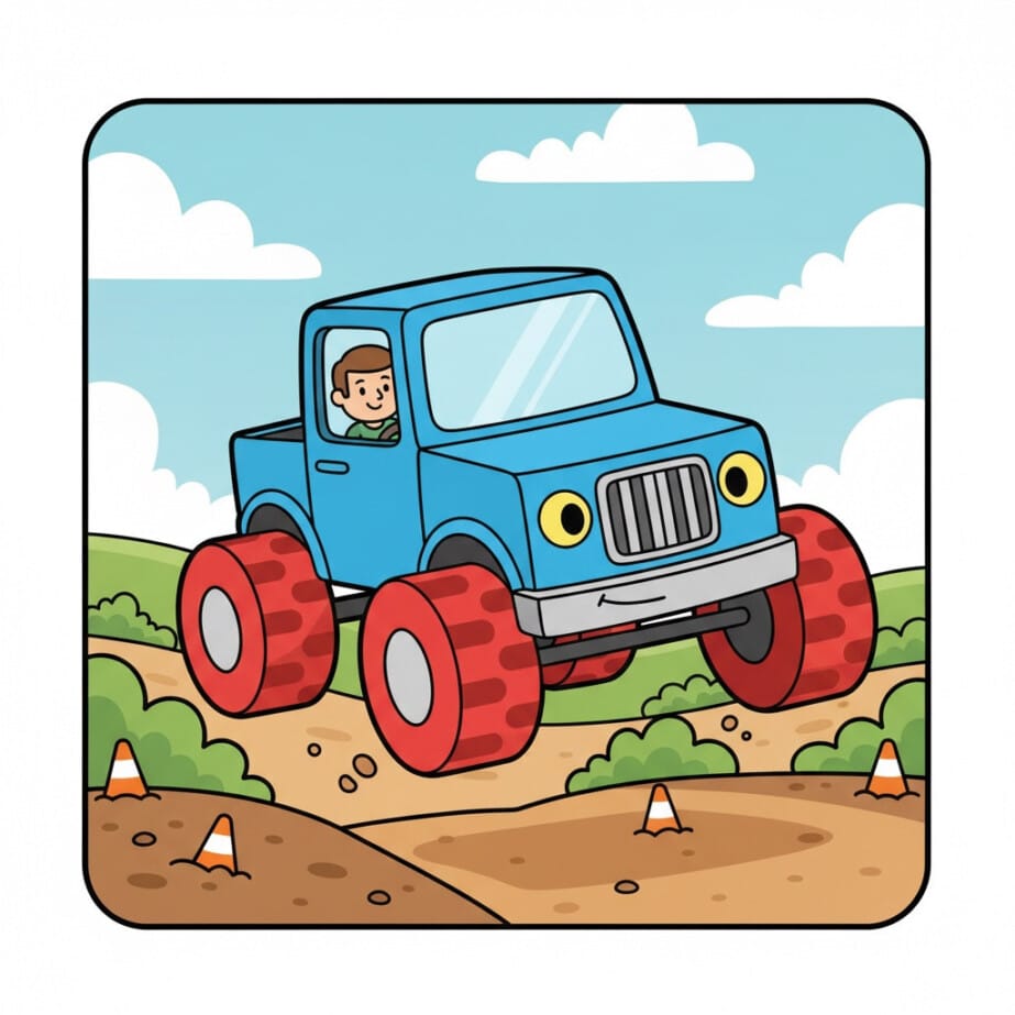 Easy Monster Truck Coloring Page 2