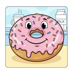 Cute Donut Coloring Page - Origin image
