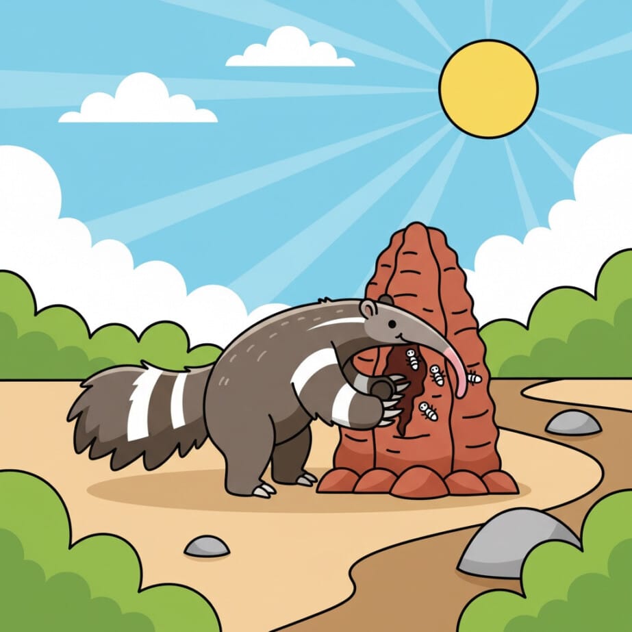 Anteater With Termite Mound Coloring Page 2