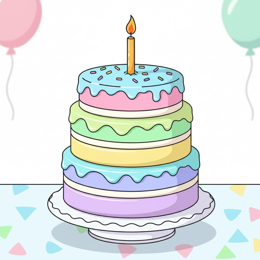 Cake Color Sheet | Coloring Pages Mimi Panda