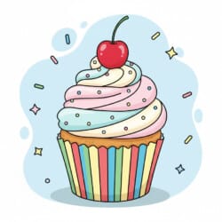 Cup Cake For Coloring - Origin image