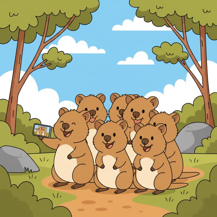 Quokka Selfie Coloring Page 2