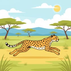 Cheetah Running Coloring Page - Origin image