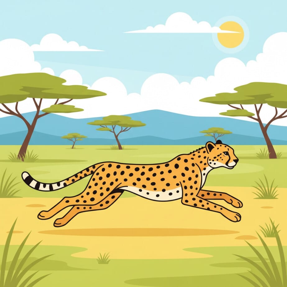 Cheetah Running Coloring Page 2