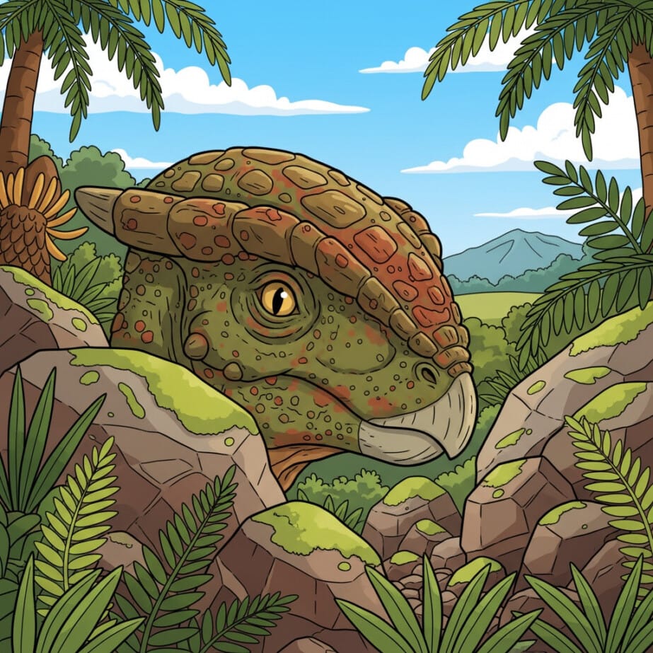 Pachycephalosaurus Kafa Kubbesi Boyama Sayfası 2