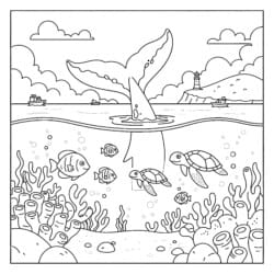 Humpback Whale Tail Coloring Page - Printable Coloring page