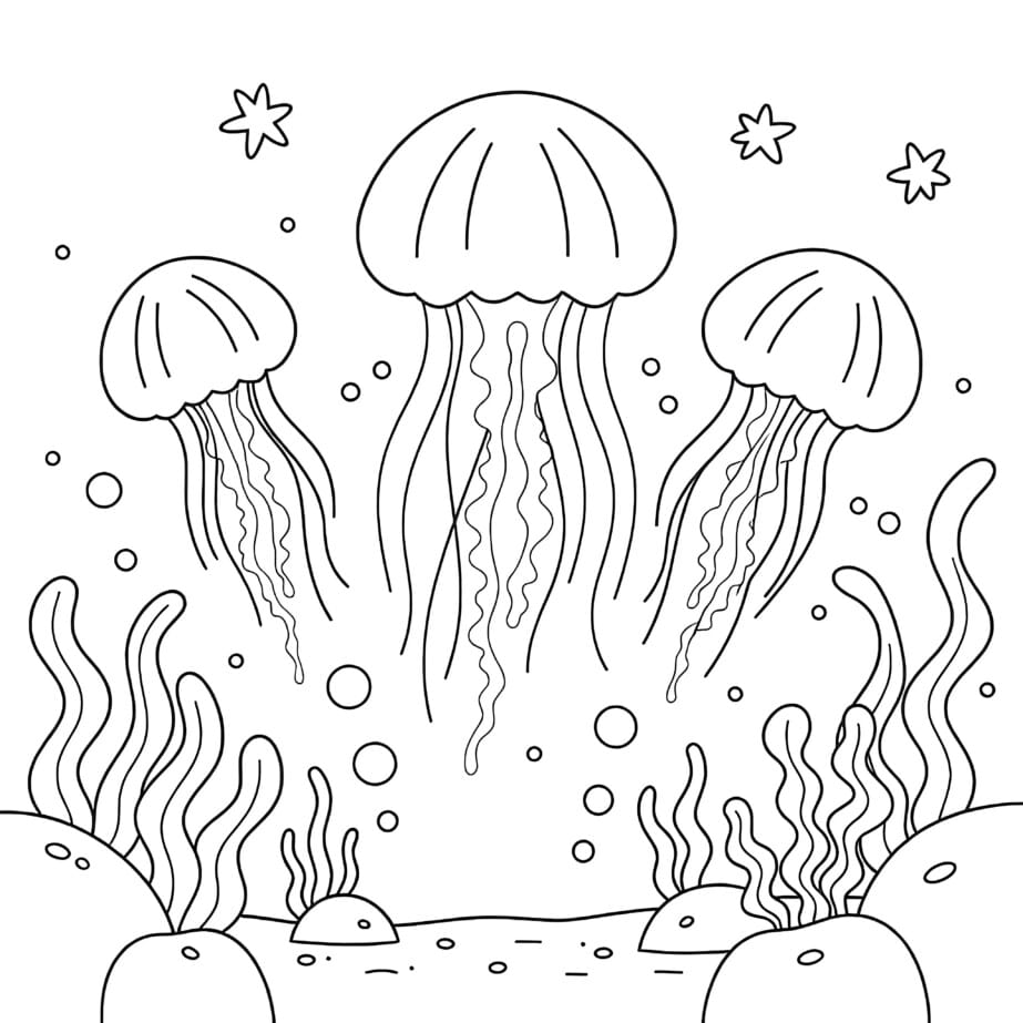 Jellyfish Glowing Coloring Page